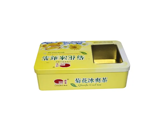 批发长方形礼品包装铁盒，带透明 pv​​c 宠物窗
