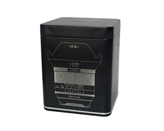 High quality full printing black camera lens packaging box delicate gift tin box