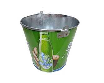 Custom Galvanized Ice Bucket Custom Metal Beer Bucket Restaurant Tin Ice Bucket