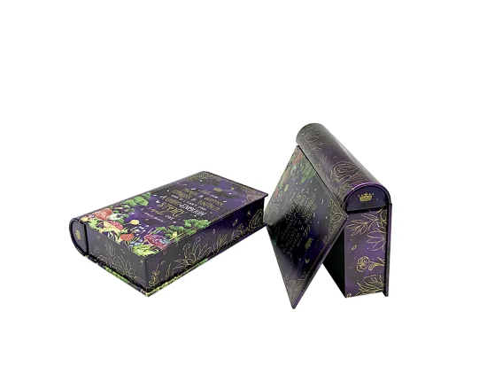 book shaped tin can