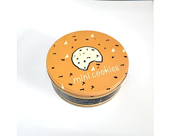 Round  Metal Cookie Tin Box with Inner Plastic Tray Big Cookie Tin Box