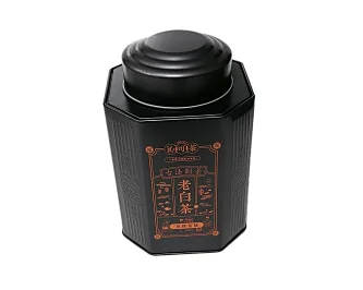 Wholesale Cookie Tins Empty Classic Octagonal Vintage Tin Case Black Metal Case Tin