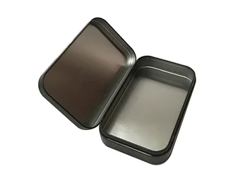 定制空食品级再生马口铁罐铰链马口铁长方形盒子金属包装马口铁罐出售