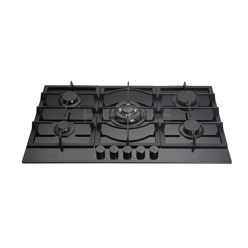 black glass gas hob