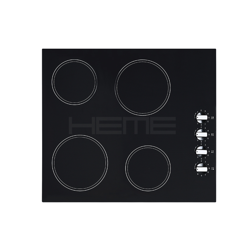 Professional customize manufacturer built in side knob control black glass 4 burners ceramic hob