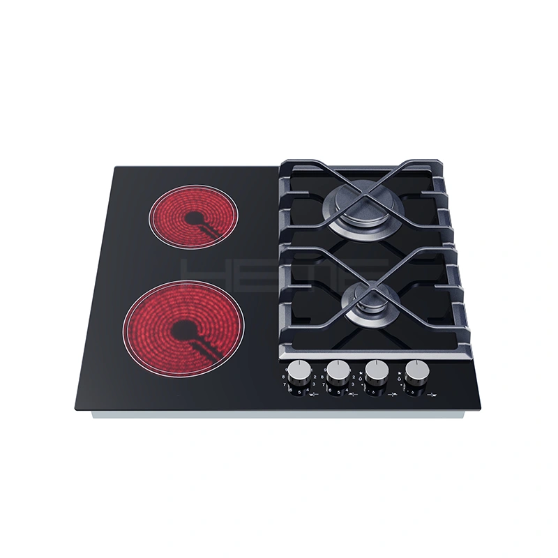 ceramic hob with gas burner