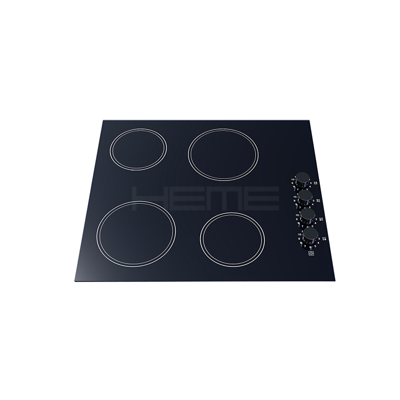 Professional customize manufacturer built in side knob control black glass 4 burners ceramic hob