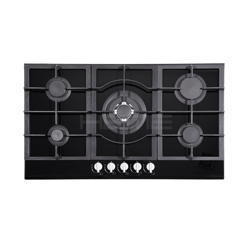 black glass gas hob