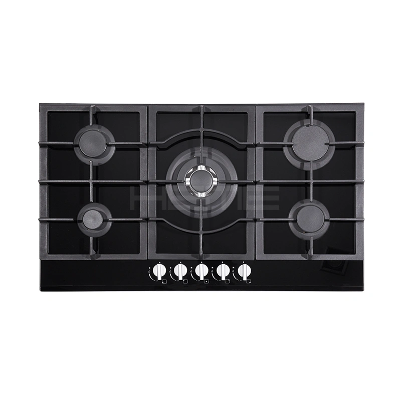 black glass gas hob