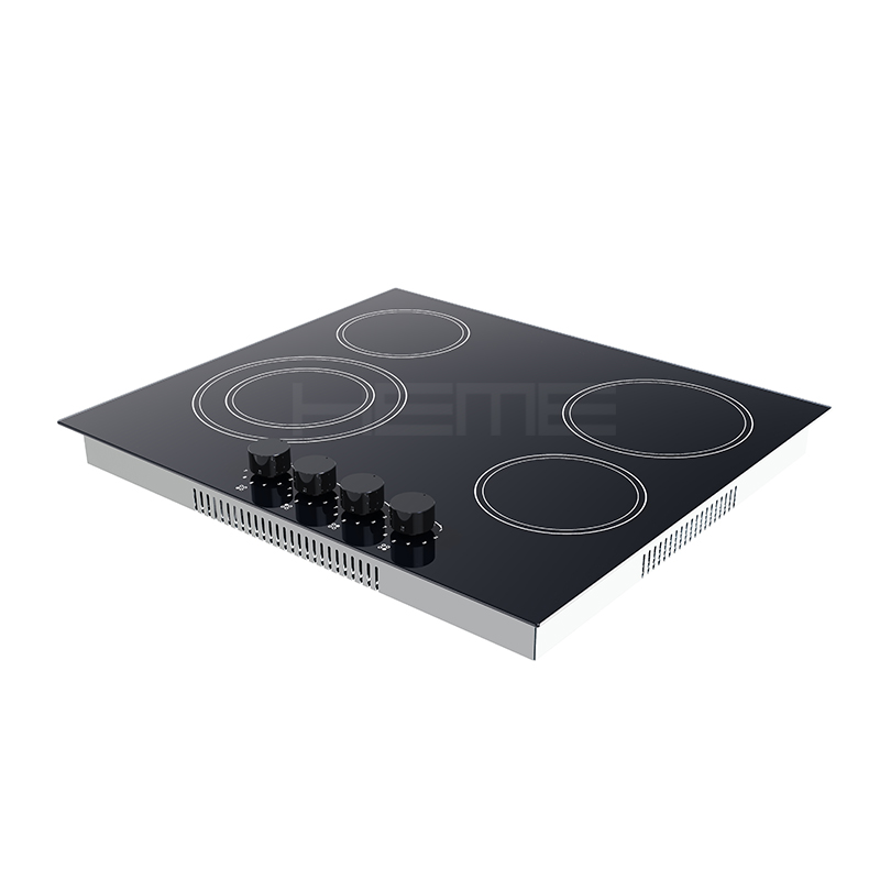 knob control 4 burner 60cm black glass electric vitro ceramic stove