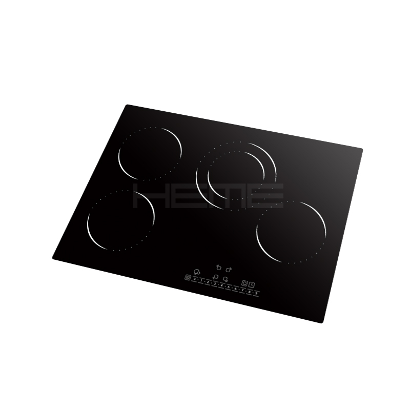 Home cooking Estufa eléctrica 60cm 4 burners black ceramic glass electric cooker