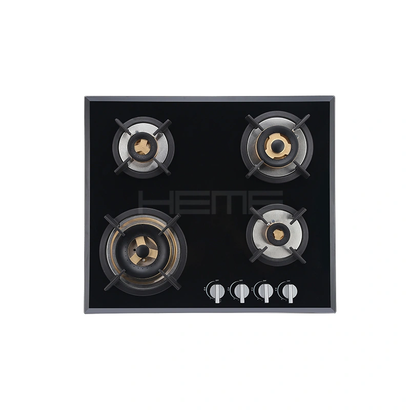 Full brass burner gas cooktop