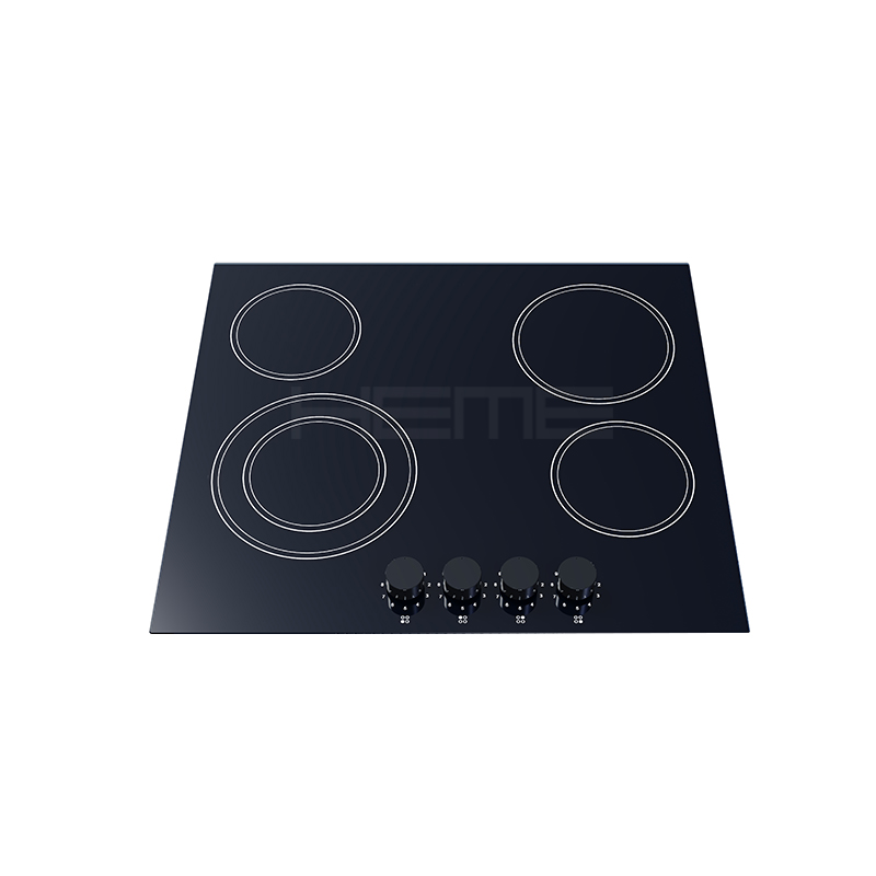 knob control 4 burner 60cm black glass electric vitro ceramic stove