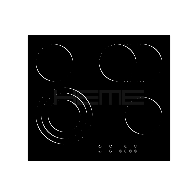 CE certificate electric cooker 60cm black glass 4 infrared burners ceramic cooktop