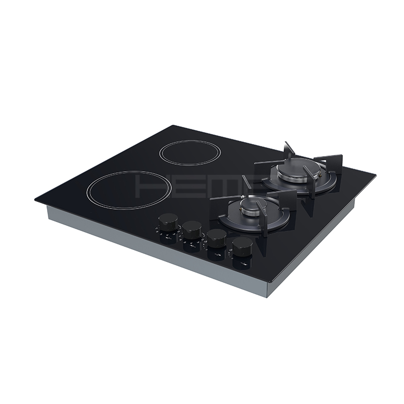 China hybrid cooktop manufacturer built-in 60cm 2 gas burner and 2 ceramic burner cooktop