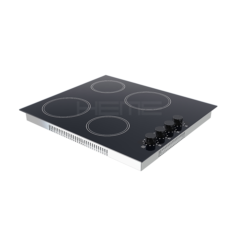 Professional customize manufacturer built in side knob control black glass 4 burners ceramic hob
