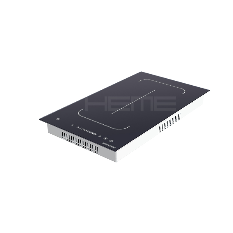 Home cooking built-in 30cm 2 burners black panel free zone induction cooker