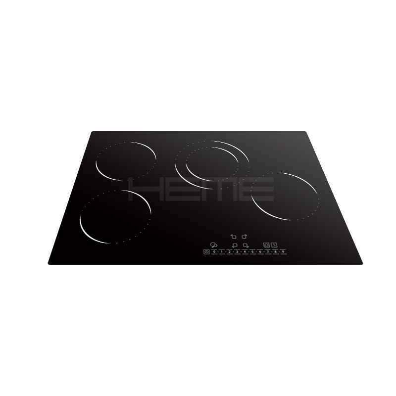 Home cooking Estufa eléctrica 60cm 4 burners black ceramic glass electric cooker