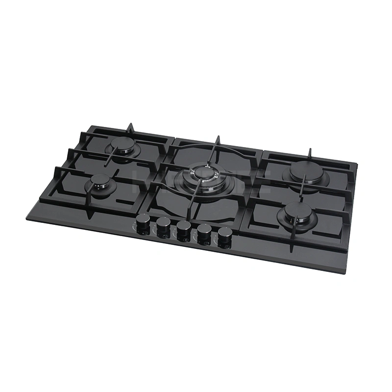 black glass gas hob