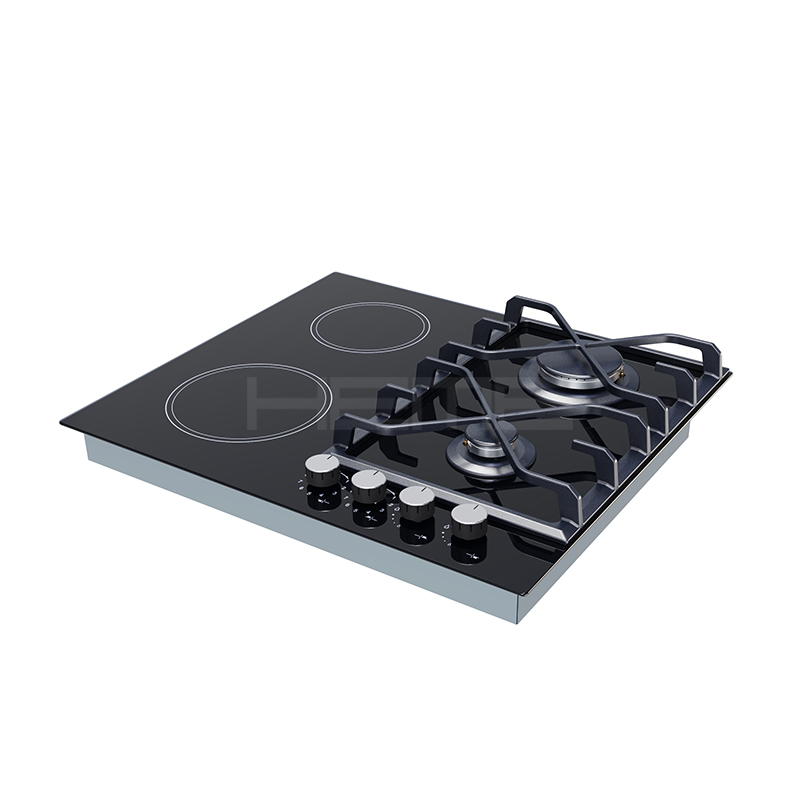 ceramic hob with gas burner