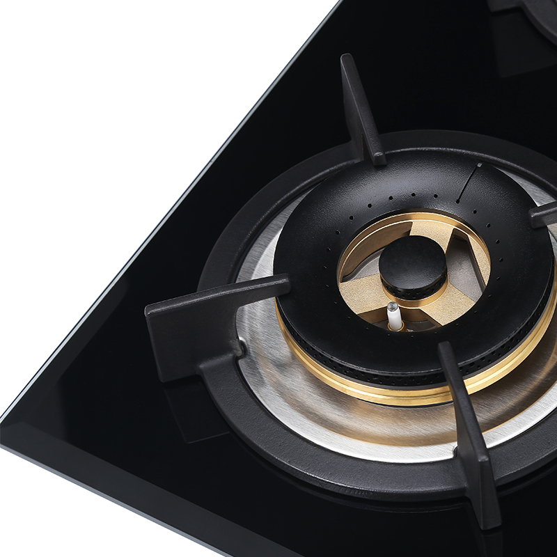 Full brass burner gas cooktop