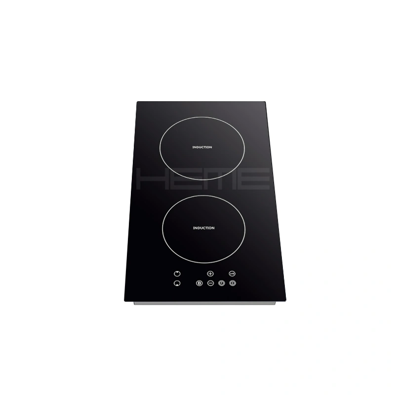 Home kitchen cooking built in 2 burners black glass 30cm induction hob