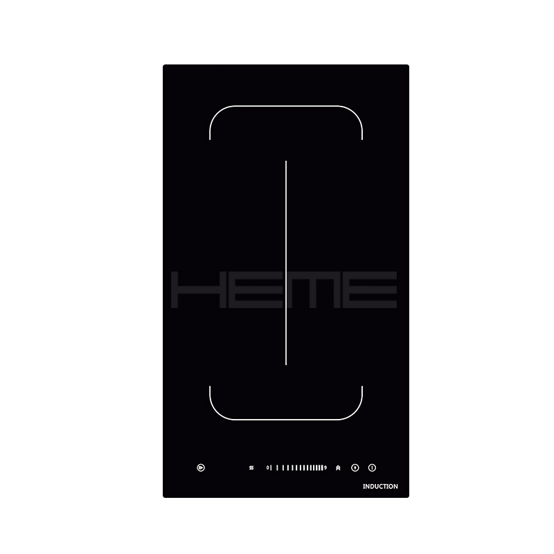 Home cooking built-in 30cm 2 burners black panel free zone induction cooker