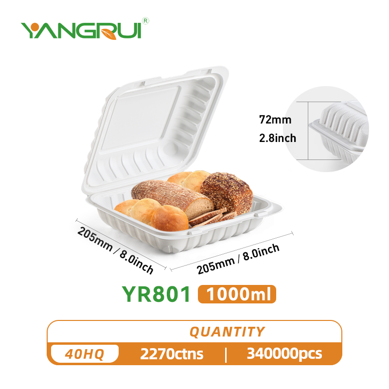 yangrui 8Inch Clamshell To Go Container custom printed chinese