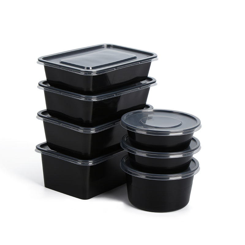 Organized Elegance: 3-Compartment Take-Out Containers, Stylish Black ...