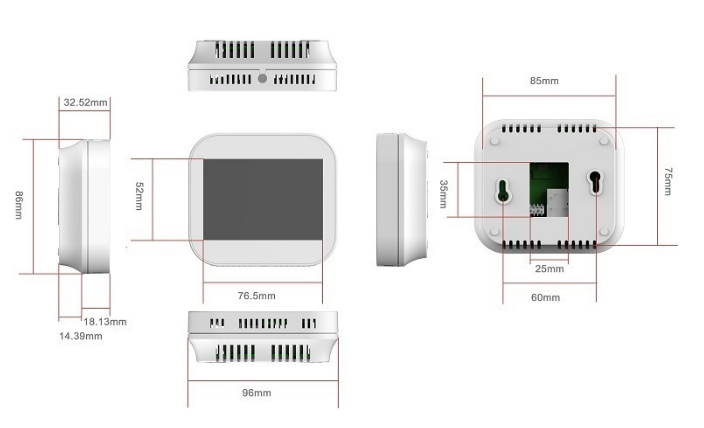 colorful touch screen heat pump thermostat