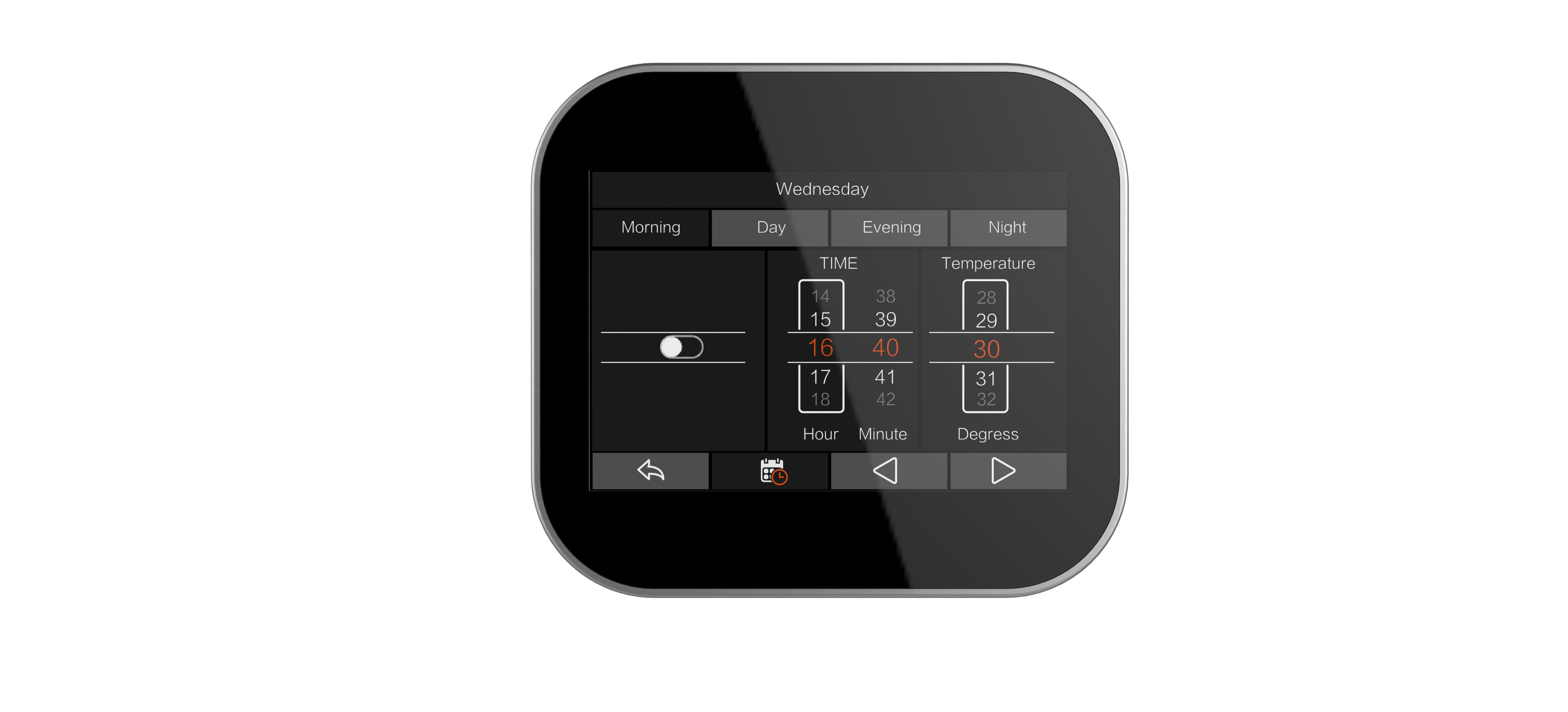 Programmable thermostat breeze controls