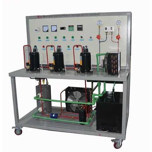 Multiple compressor refrigeration control trainer educational equipment