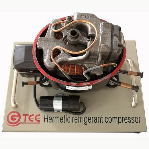 Hermetic refrigerant compressor cutaway model trainer