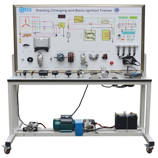 Auto starting, charging and ignition training board didactic equipment