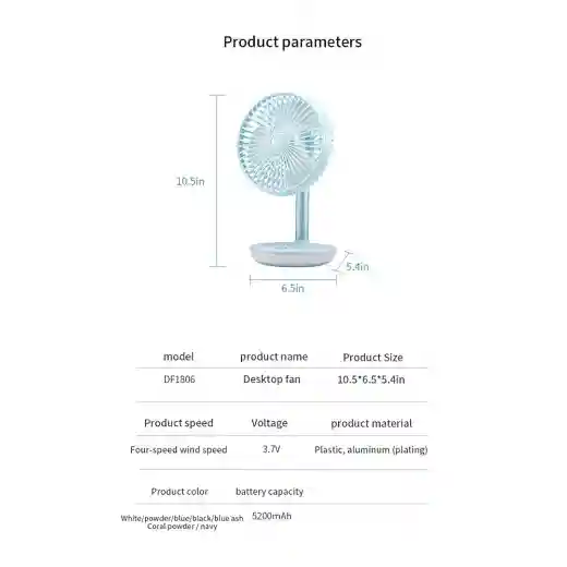 Battery Operated Rechargeable Fan
