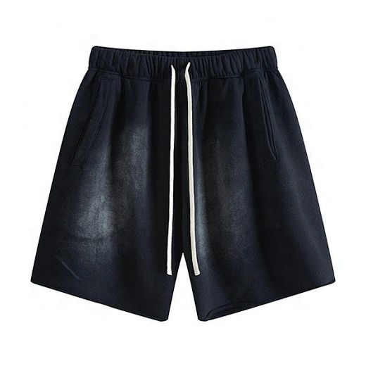 Custom Raw Edge Shorts Streetwear Heavyweight 440 Grams Terry 100 Cotton Vintage Plain Raw Hem Acid Washed Sweat Shorts