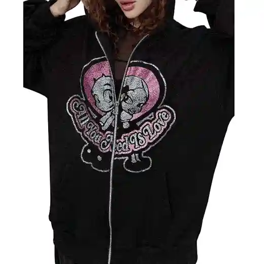 custom rhinestone hoodie