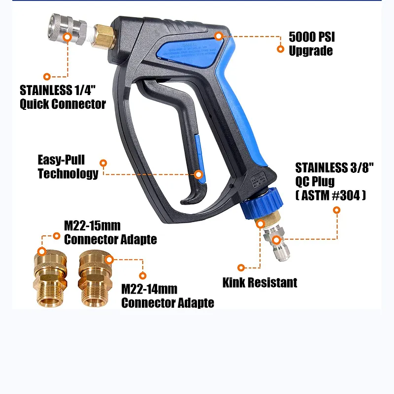 High Pressure Washer Gun 5000 PSI Foam Wash Spray Gun Snow Foam Lance ...