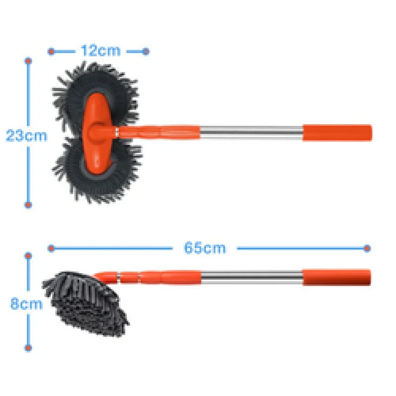 360 Degree Rotation Chenille Broom Car Wash Brush Long Handle Car Cleaning Mop