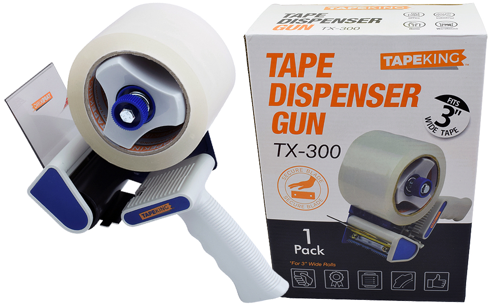 Tape King Packing Tape with Dispenser 3InchWide Handheld Tape Gun w