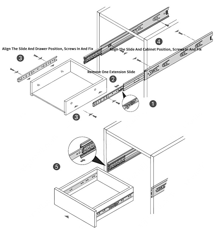 Drawer slide Here is a quick guide to installing drawer slide rails