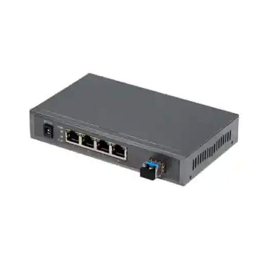 百兆1光4电POE+光纤交换机