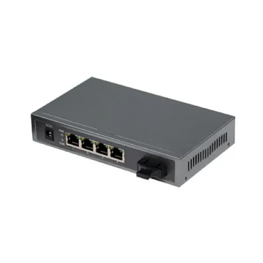 千兆1光4电POE+光纤交换机