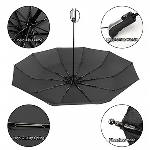 Windproof Travel Auto Open Close Inverted Design Lightweight Foldable Automatic Umbrella for Large Two Person