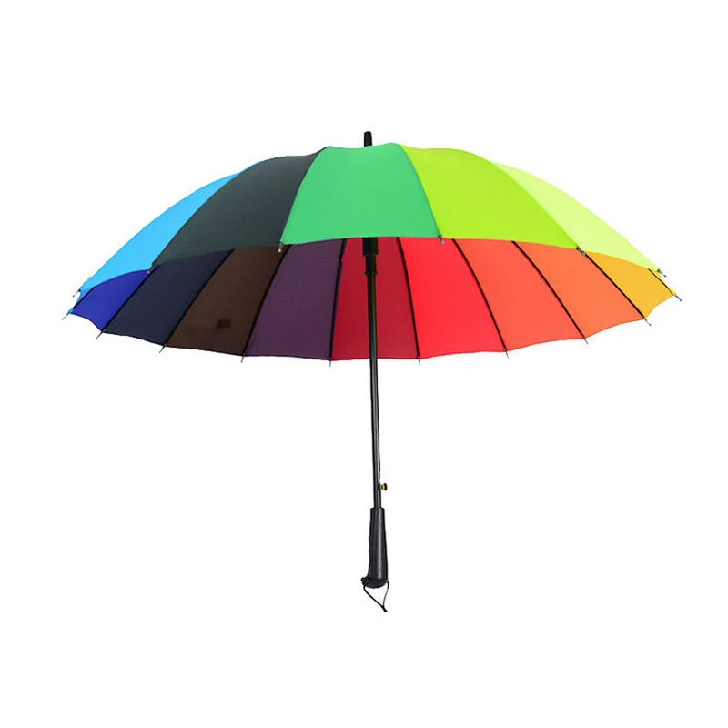 Automatic wind-proof plastic Auto open straight umberella colorful for sale