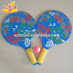 Wholesale funny outdoor interactive game wooden beach racket for entertainment W01A097