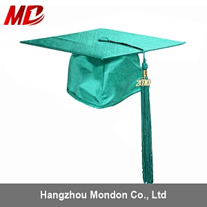 Best sell Child Graduation Cap and Gown Shiny Emerald Green