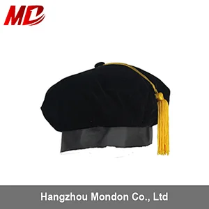 Promotion hot sell Black Doctoral Cap with tassels