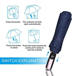 Amazon Windproof Ligero Travel Umbrella Compacto Automático Open and Close Umbrella Unbreakable 10 Ribs Golf Umbrellas