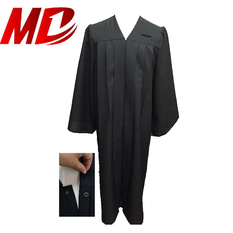 Custom German Style Push Button Matte Polyester Bachelor Graduation Gown